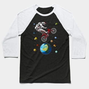 Astronaut Bicycle Jumping Baseball T-Shirt